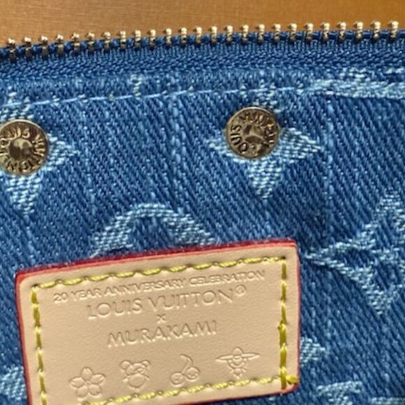 Beautiful Denim Fashion Pouch with Embroidery and Leather and multi straps! - Picture 5 of 5